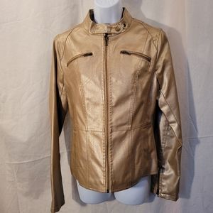 Frida G London Gold Faux Leather Jacket